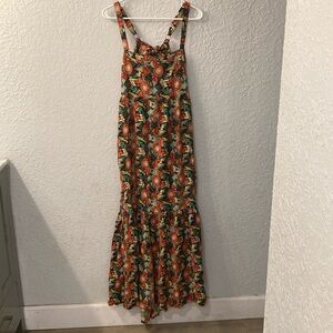 NATURAL LIFE Orange Maxi Sundress with Ruffled Tiers